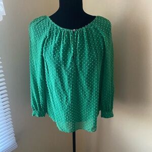 J. Crew Emerald Green Textured Blouse